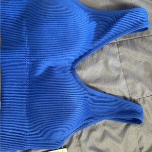 aerie Ribbed Sports Bra in Bright Blue